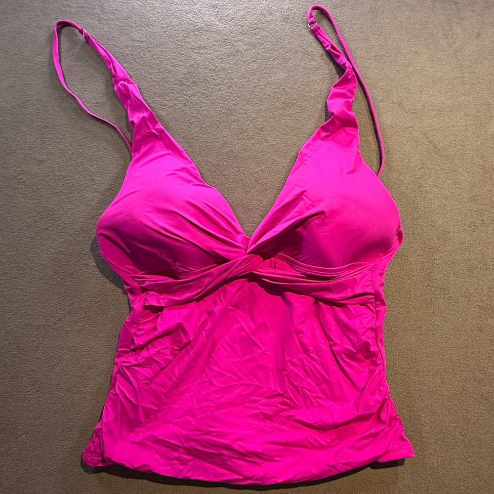 La Blanca Island Goddess Twist Front Tankini Top Orchid Pink LB2IG68 Womens 12